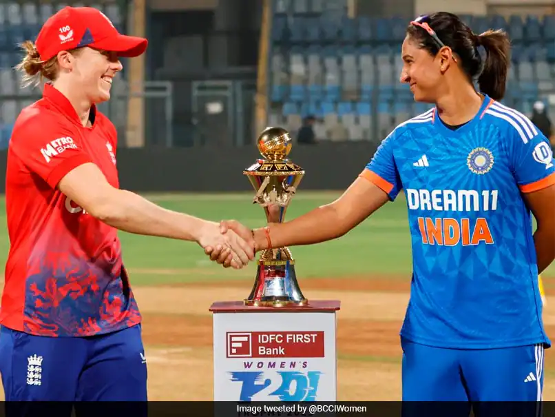 England women team captain handshakes with Indian women team captain