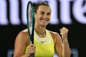 Aryna Sabalenka: This simply identifies the subject, the Belarusian professional tennis player.