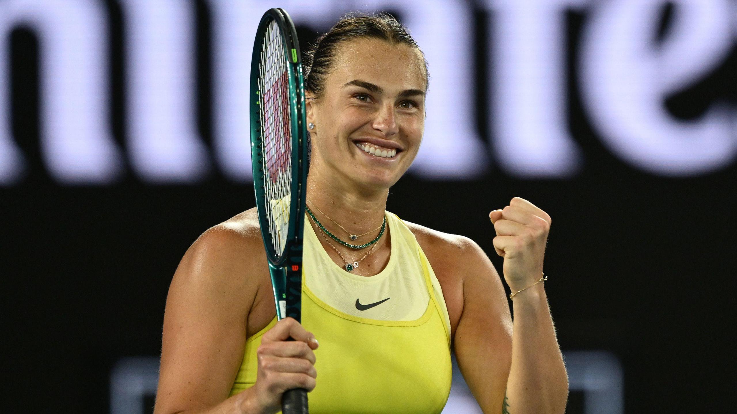 Aryna Sabalenka: This simply identifies the subject, the Belarusian professional tennis player.