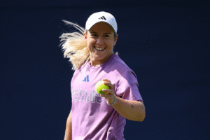 Sonay Kartal celebrates after a match point at Wimbledon 2025